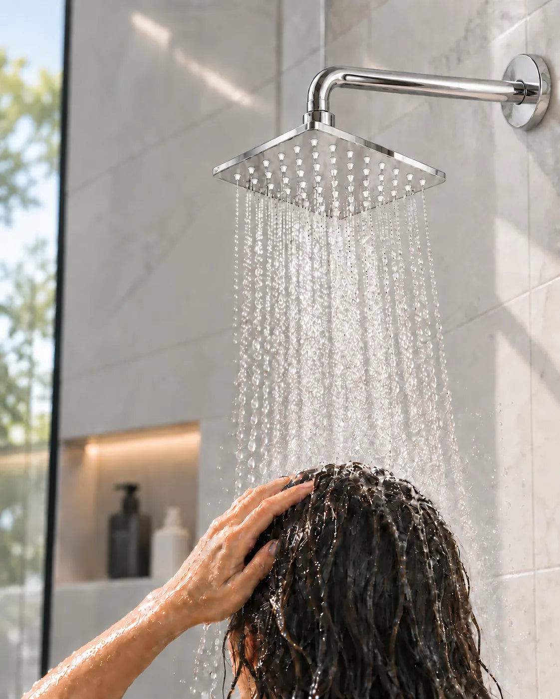 Over Head Shower | Square Slim Shower Head in 6 inch x 6 inch