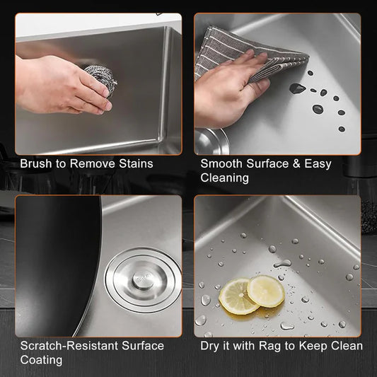 16x20 inch Handmade Kitchen Sink | Single Bowl with Basket and Drain Fitting