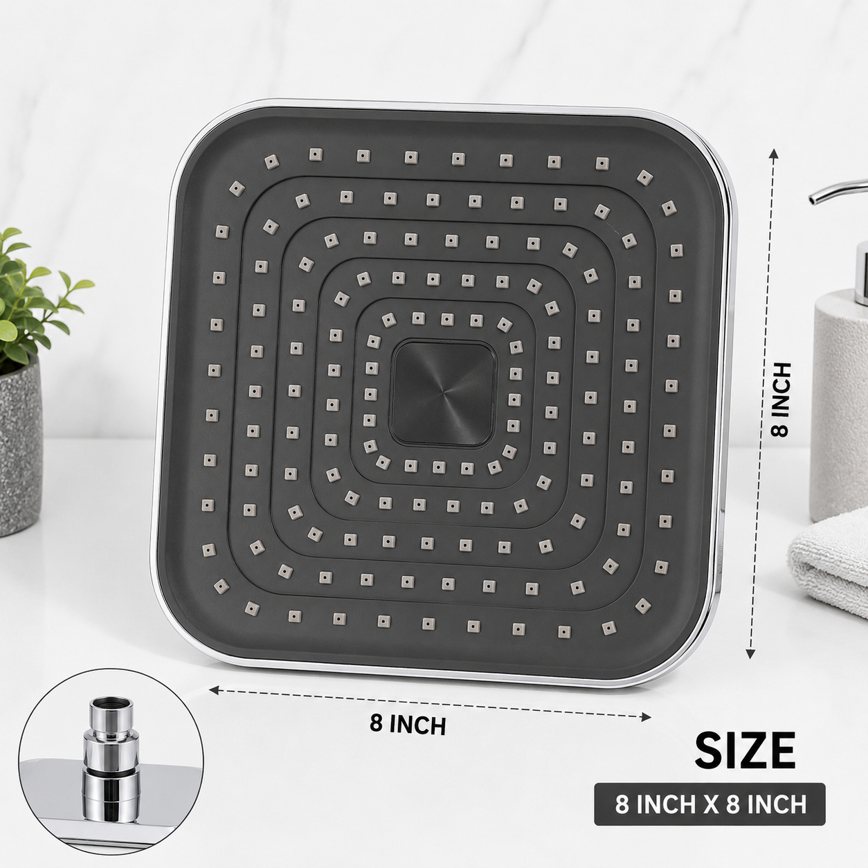 Over Head Shower | Square Shower in 8 inch x 8 inch