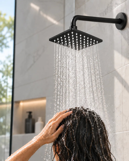 Over Head Shower | Square Slim Shower Head in 6 inch x 6 inch