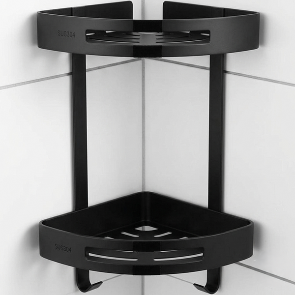 Corner Shelf SS | Double Shelf | Wall Corner Mounting